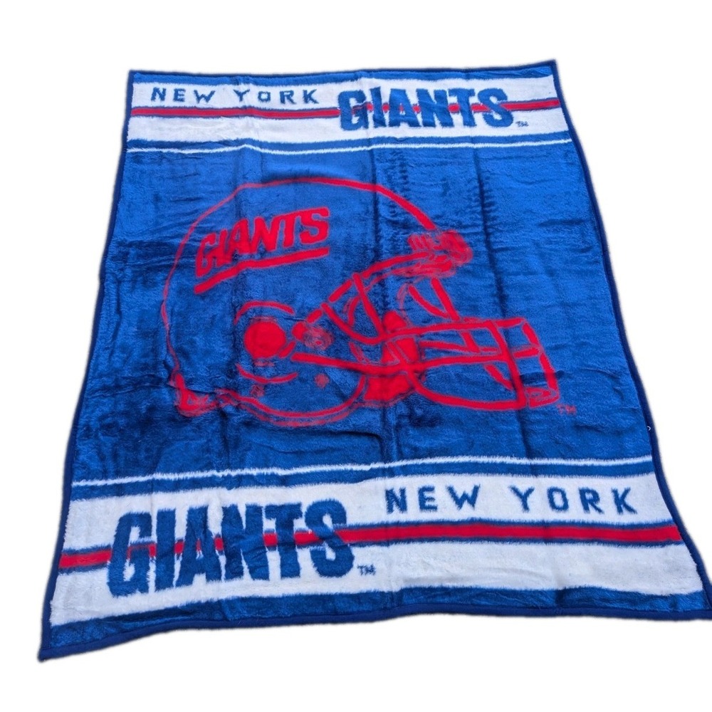 San Marcos New York Giants Stadium Lap Throw Blanket NFL Red Blue White 59"x50"
